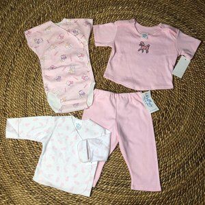 NWT 11-15LB Newborn 4Pc Baby Girls Pink Puppy Dogs